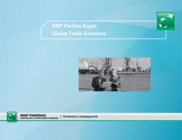 *BNP Paribas is the first bank in Egypt to be certified