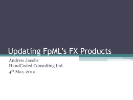 Updating FpML’s FX Products