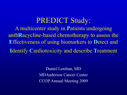 Early Detection of Cardiotoxicity During Chemotherapy