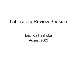 Laboratory Review Session