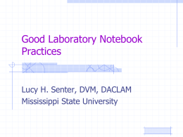 Good Laboratory Notebook Practices
