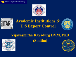 Academic Institutions & U.S Export Control