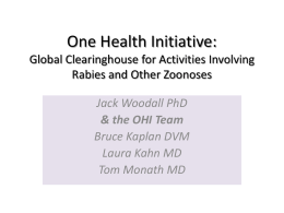 One Health Initiative: Global Clearinghouse for Activities
