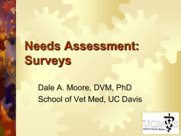 Needs Assessment in CVME - UC Cooperative Extension