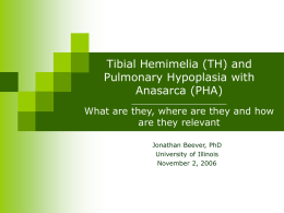 (TH) and Pulmonary Hypoplasia with Anasarca