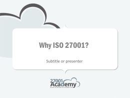 Project plan for ISO 27001 implementation
