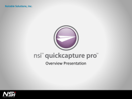 NSi QuickCapture Pro Overview EN