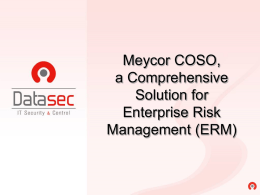 Enterprise Risk Management (ERM) and COSO II using Meycor …