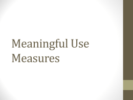 Meaningful Use Measures