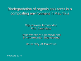 Biodegradation of organic pollutants in a composting