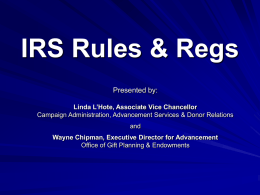 IRS Rules & Regs - MU Business Information Center