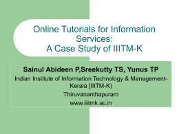 Online Tutorials for Information Services: A Case Study of