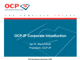 OCP-IP Introductory Presentation