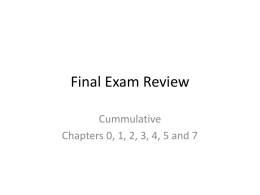 Final Exam Review - Computer Science at Siena College