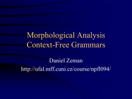 Morphological and Syntactic Analysis