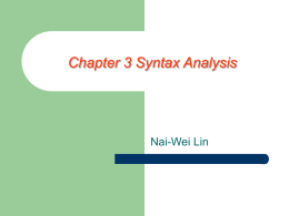 Chapter 3 Syntax Analysis - National Chung Cheng University