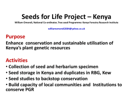Seeds for Life Project - KENYA