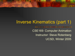 Inverse Kinematics 1 - Computer Graphics Laboratory at UCSD