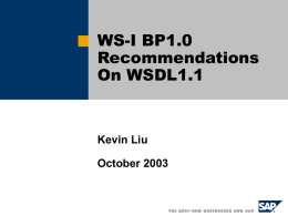 WS-I BP1.0 Recommendations On WSDL1.1