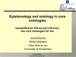 Epistemology and ontology in core ontologies - CEUR