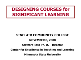 Significant Learning - Sinclair Community College