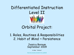 Differentiated Instruction Level II Orbital Project: 1