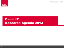 Ovum IT Research Agenda 2013
