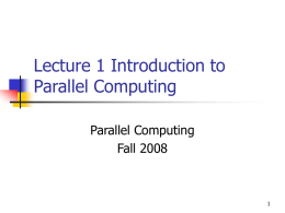 Lecture 1: Overview - Computer Science @ The College of