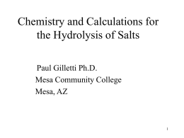 Salt pH calculations