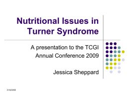 Nutritional Issues in Turner Syndrome