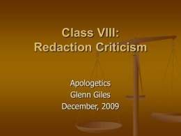 Class 8 Redaction Criticism 104.00 Kb