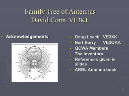 "Family Tree of Antennas" - David Conn VE3KL