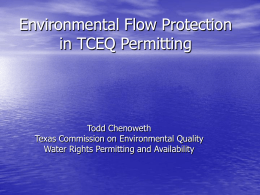 Environmental Flow Protection in TCEQ Permitting