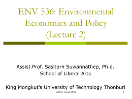 ENV 536: Environmental Economics and Policy