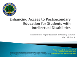 Enhancing Access to Postsecondary Education for Students