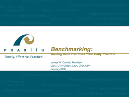 Benchmarking  - Welcome to Praxiis