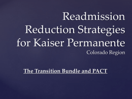 Readmission Reduction Strategies for