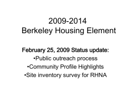2009-2014 Berkeley Housing Element