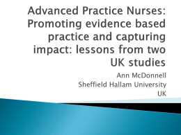 Factors that influence advanced practice nurses in the