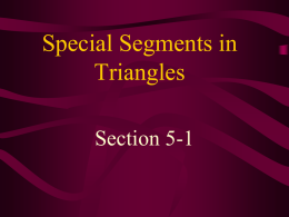 Special Segments in Triangles