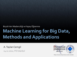 Machine Learning for Big Data, Methods, Trends and