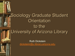 Faculty Orientation to the UA Library