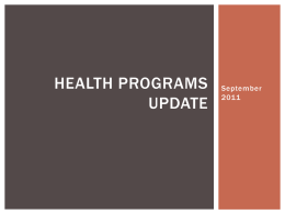 Health Programs Update - University of Alaska system