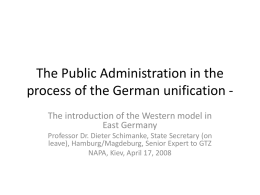 The Public Administration in the process of the German