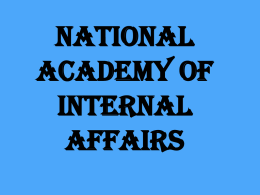 NATIONAL ACADEMY OF INTERNAL AFFAIRS