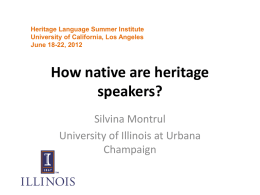 How native are heritage speakers?