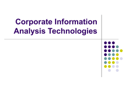 Corporate Information Analysis Technologies