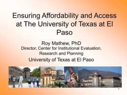 UTEP ACCESS - Texas Association for Institutional Research
