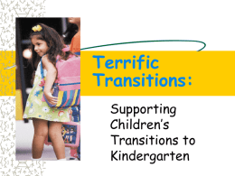 Supporting Children’s Transition to School