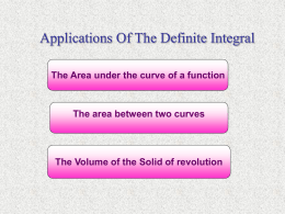 Applications Of The Definite Integral